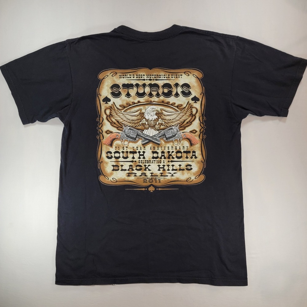 Billabong Sturgis Black Hills Rally 2011 Graphic T-Shirt Mens Large Black Eagle